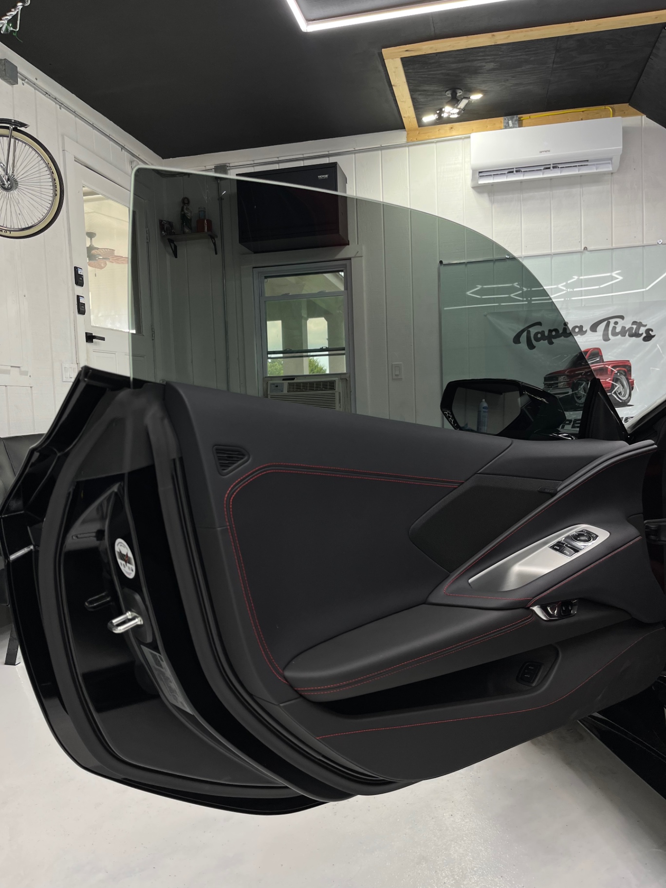 Professional automotive window tinting on a sports coupe in Snellville, GA